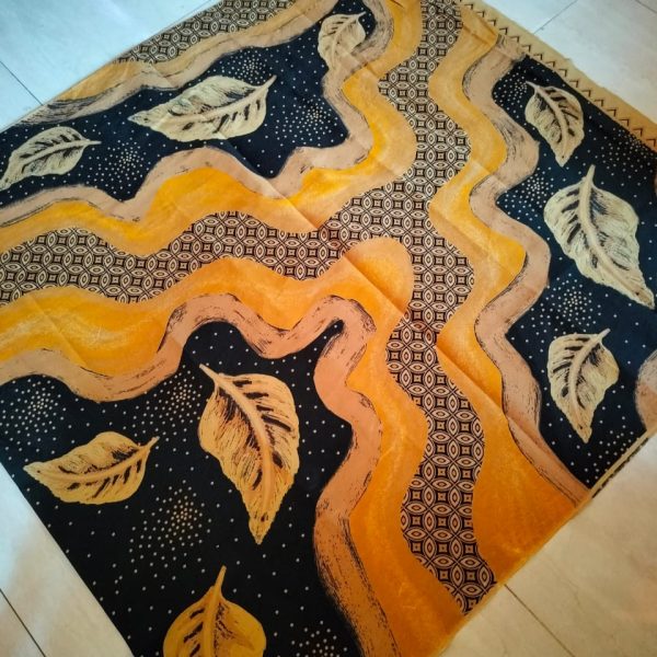 Kain batik katun primisima printing Kuning Hitam