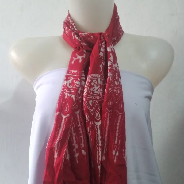 Syal Batik Warna Merah 2