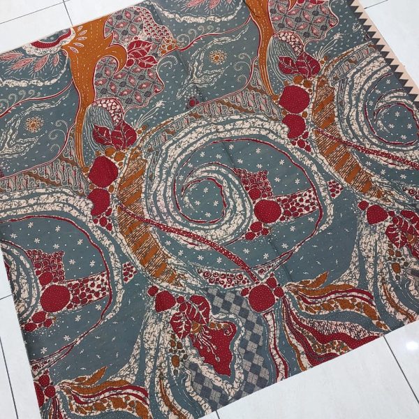 Kain batik katun primisima printing Abu-abu merah
